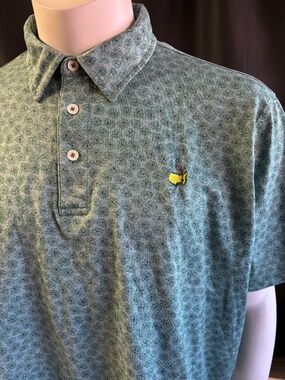 Rare Augusta National Clubhouse Collection Masters Magnolias Cotton golf polo